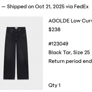 Agolde Low Curve Jean in Black Tar